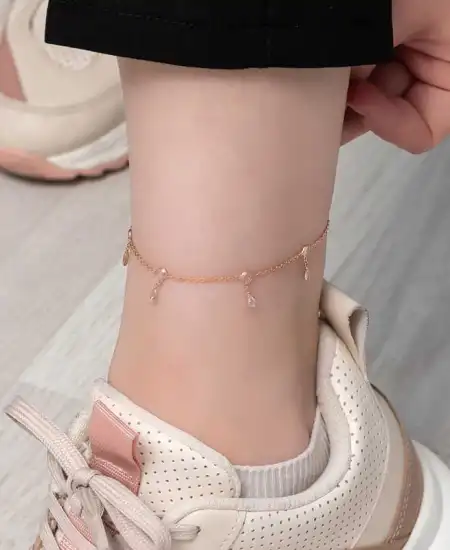 Gümüş Rose Damla Zirkon Taşlı Halhal