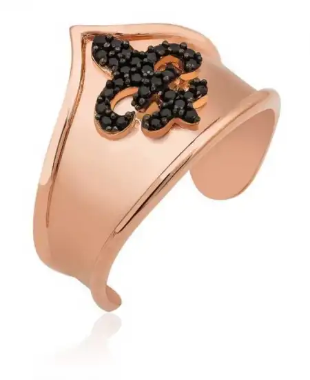 Gümüş Rose Desenli Eklem Yüzük