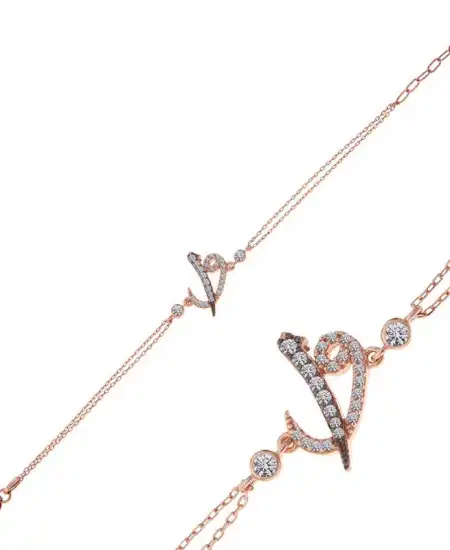 Gümüş Rose Elif Vav Kadın Bileklik