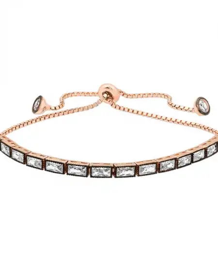 Gümüş Rose Emerald Kesim Elmas Montür Asansör Bileklik