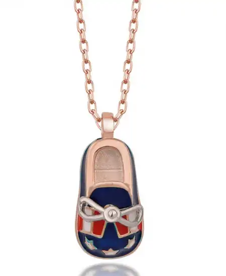 Gümüş Rose Erkek Çocuk Pabuç Kadın Kolye