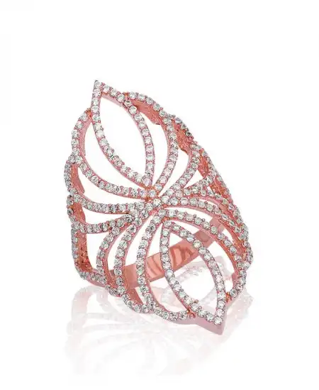 Gümüş Rose Zirkon Taşlı Bayan Yüzük