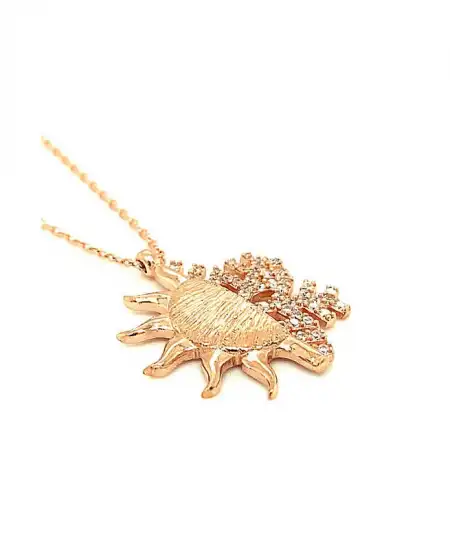 Gümüş Rose Güneş Kartanesi Bayan Kolye