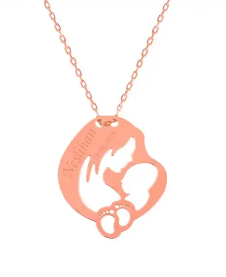 Gümüş Rose İsimli Anne Bebek Sevgisi Kolye