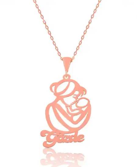 Gümüş Rose İsimli Anne Çocuk Sevgisi İsimli Kolye