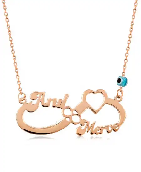 Gümüş Rose İsimli Sonsuzluk Kolye