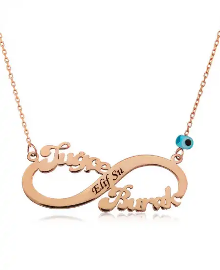 Gümüş Rose İsimli Sonsuzluk Kolye