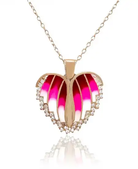 Gümüş Rose Kalpli İsimli Bayan Kolye