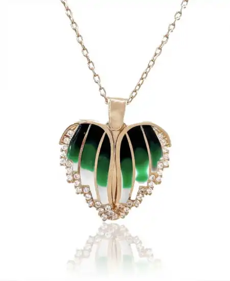 Gümüş Rose Kalpli İsimli Bayan Kolye