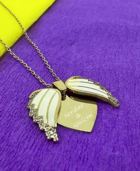 Gümüş Rose Kalpli İsimli Bayan Kolye