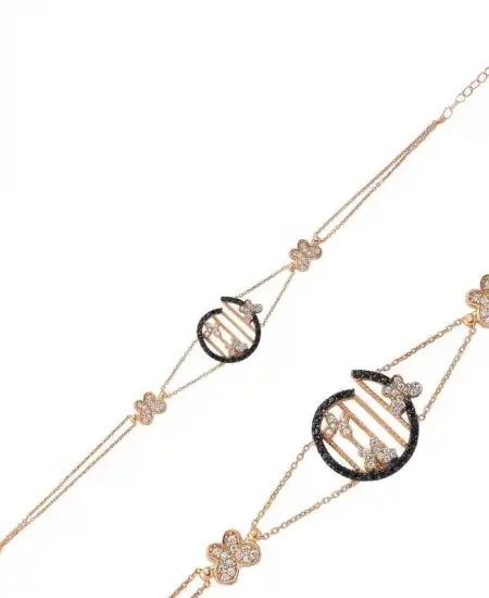 Gümüş Rose Kelebek Bayan Bileklik