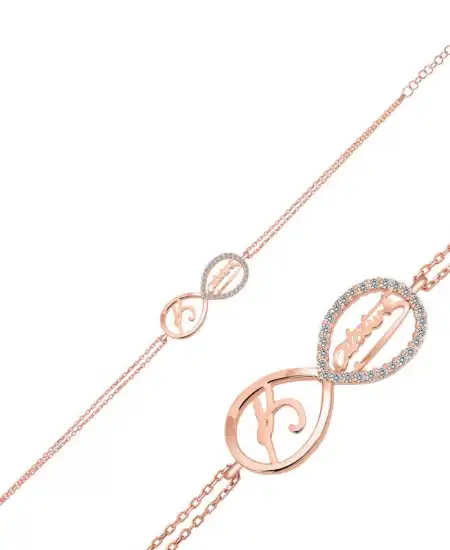 Gümüş Rose Kemal Atatürk Sonsuzluk Bayan Bileklik