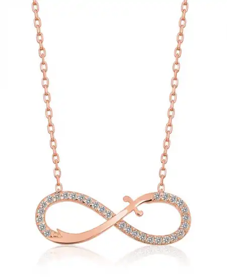 Gümüş Rose Kılıç Sonsuzluk Bayan Kolye