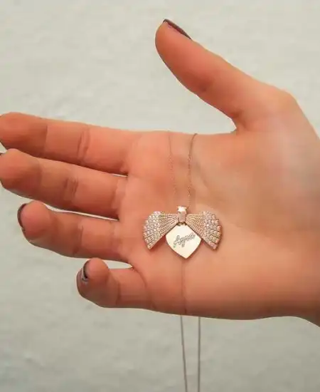 Gümüş Rose Kişiye Özel İstiridye Bayan Kolye