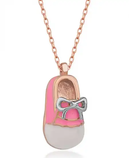 Gümüş Rose Kız Çocuk Pabuç Kadın Kolye