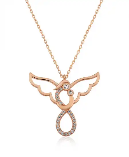 Gümüş Rose Melek Anne Ve Çocuk Bayan Kolye