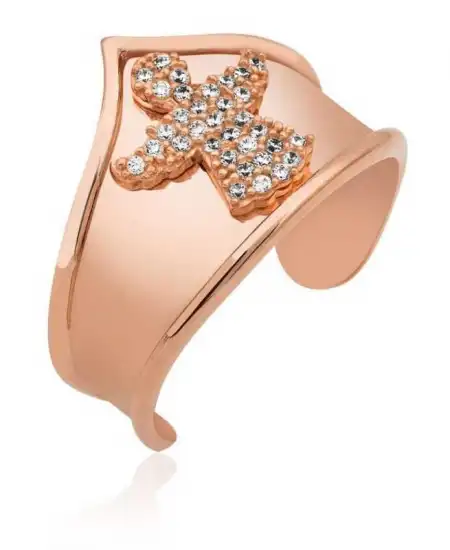 Gümüş Rose Melek Desenli Eklem Yüzük