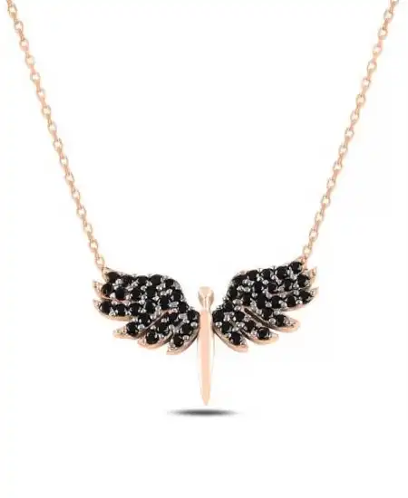 Gümüş Rose Mikail Meleği Bayan Kolye