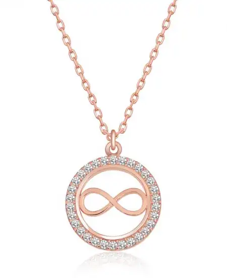 Gümüş Rose Minik Sonsuzluk Bayan Kolye