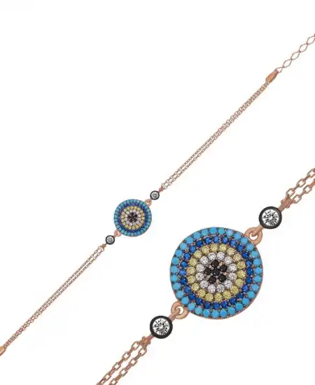 Gümüş Rose Nazar Bayan Bileklik