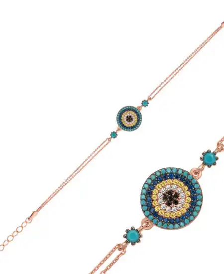 Gümüş Rose Nazar Bayan Bileklik