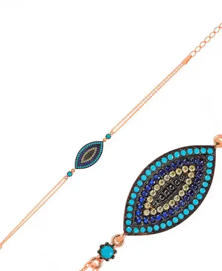 Gümüş Rose Nazar Bayan Bileklik