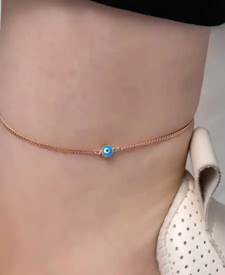 Gümüş Rose Nazar Boncuklu Halhal