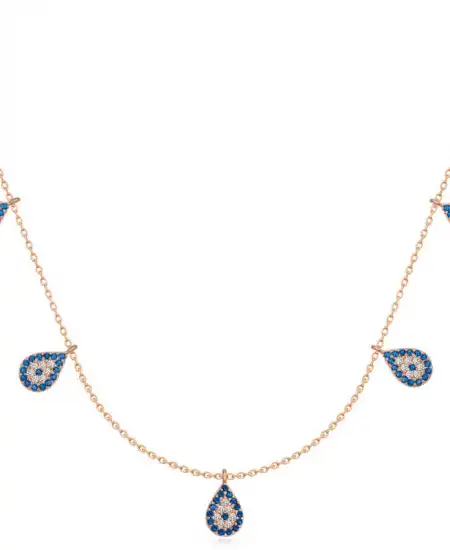 Gümüş Rose Nazarlı Şans Kadın Kolye