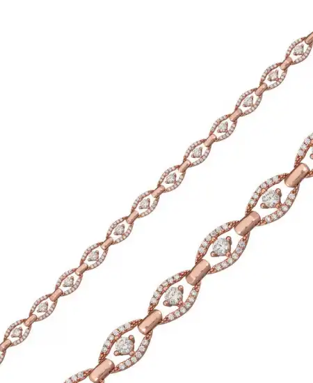 Gümüş Rose Oval Su Yolu Bayan Bileklik