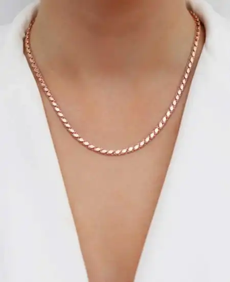 Gümüş Rose Pullu Arpa Zincir