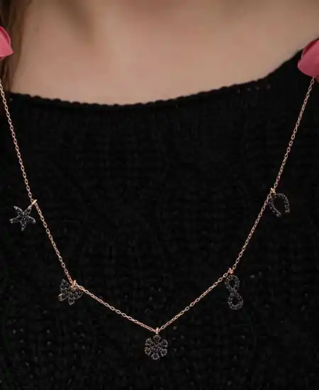 Gümüş Rose Şans Kadın Kolye