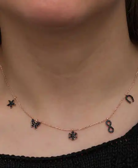 Gümüş Rose Şans Kadın Kolye