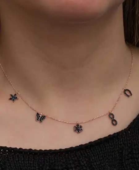 Gümüş Rose Şans Kadın Kolye