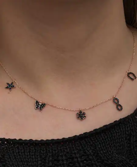 Gümüş Rose Şans Kadın Kolye