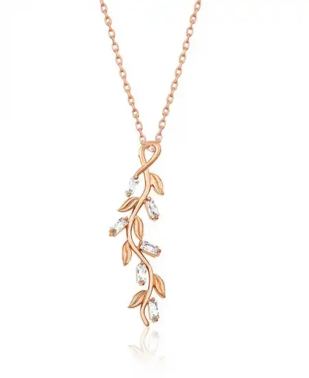 Gümüş Rose Sarmaşık Bayan Kolye