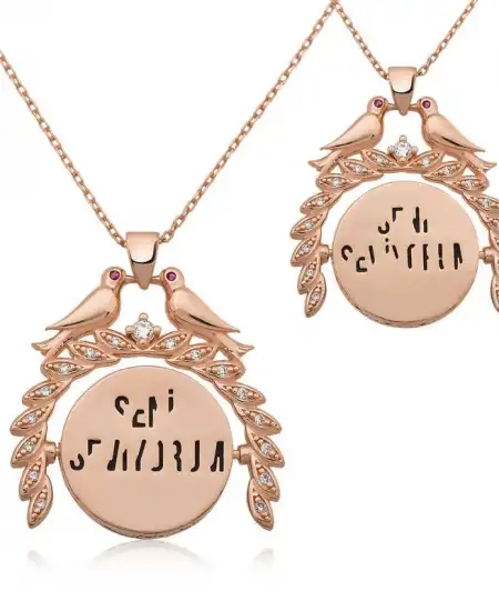 Gümüş Rose Sihirli Seni Seviyorum Yazılı Kolye