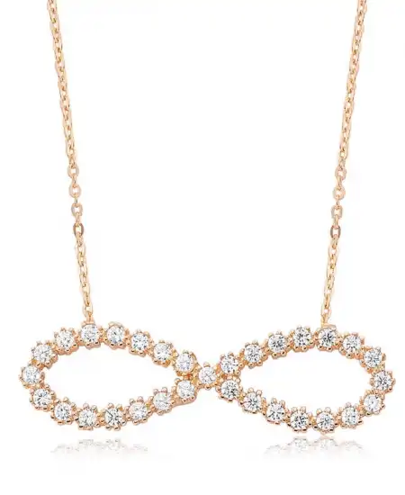 Gümüş Rose Sonsuzluk Bayan Kolye