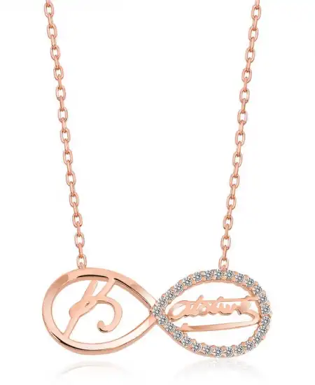 Gümüş Rose Sonsuzluk Kemal Atatürk Bayan Kolye