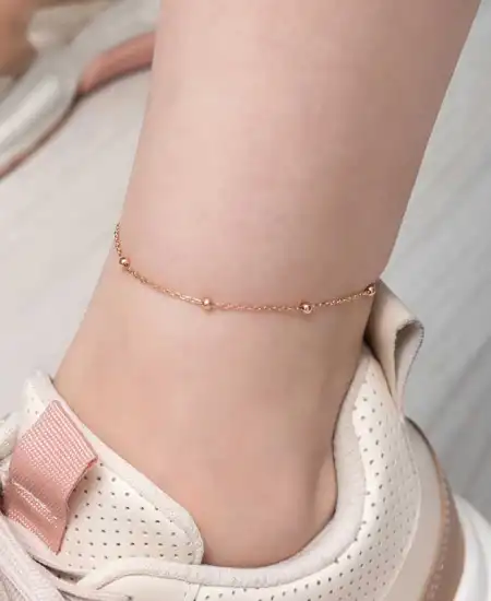 Gümüş Rose Top Zincir Halhal