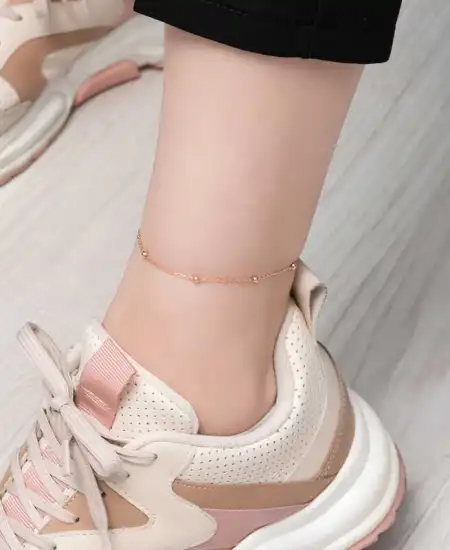 Gümüş Rose Top Zincir Halhal