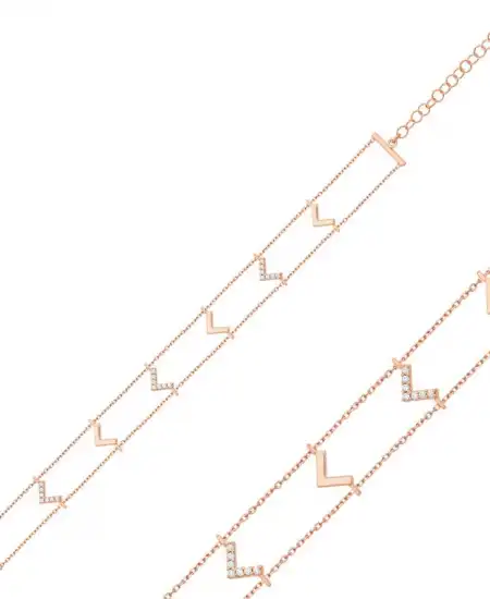 Gümüş Rose V Bayan Bileklik