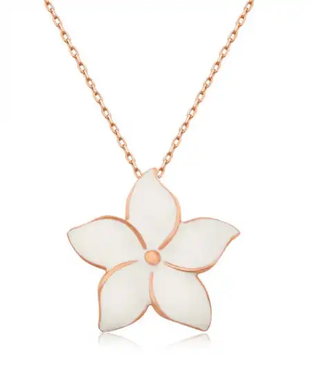 Gümüş Rose Yasemin Çiçeği Bayan Kolye