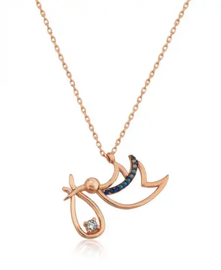 Gümüş Rose Yeni Doğan Bebek Bayan Kolye