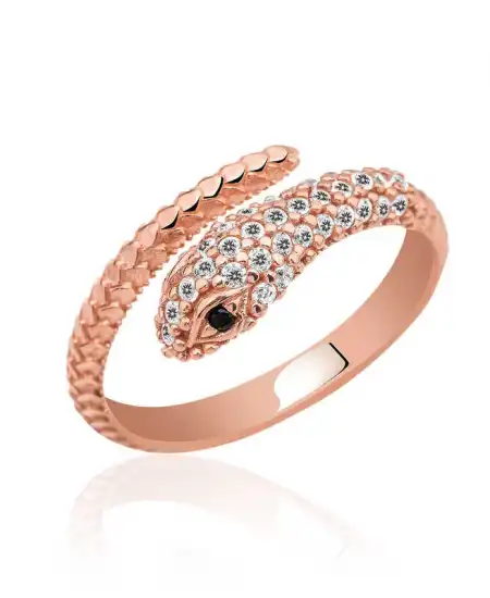 Gümüş Rose Yılan Yüzük