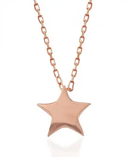 Gümüş Rose Yıldız Kadın Kolye