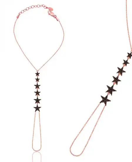 Gümüş Rose Yıldız Şahmeran Bayan Bileklik