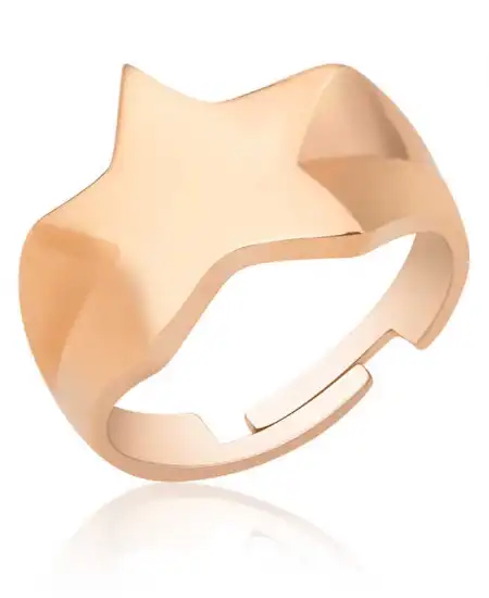 Gümüş Rose Yıldız Serçe Yüzük