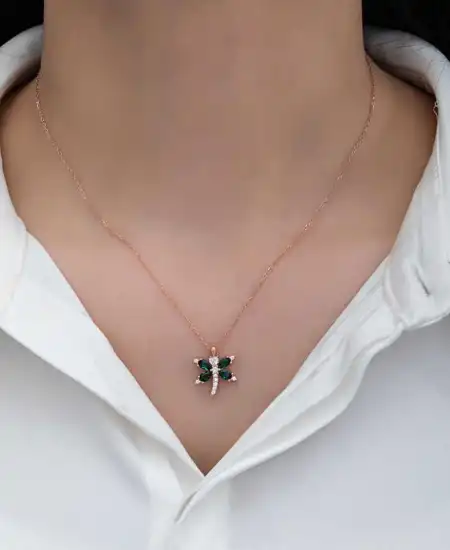 Gümüş Rose Yusufçuk Kadın Kolye