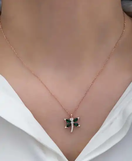 Gümüş Rose Yusufçuk Kadın Kolye