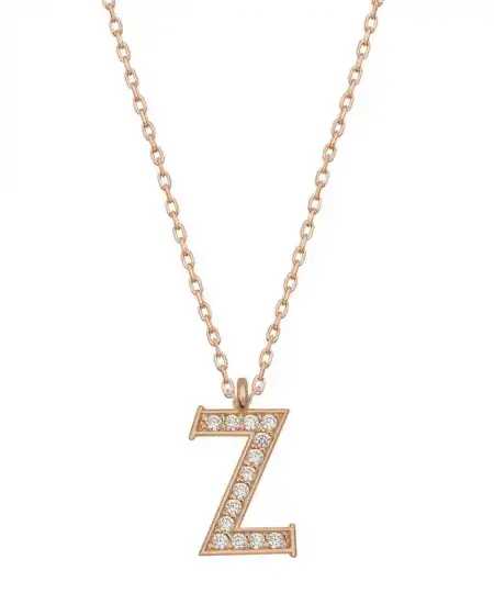 Gümüş Rose Z Harfi Kadın Kolye